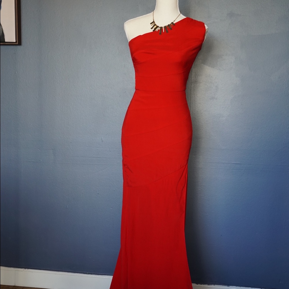 Red evening gown